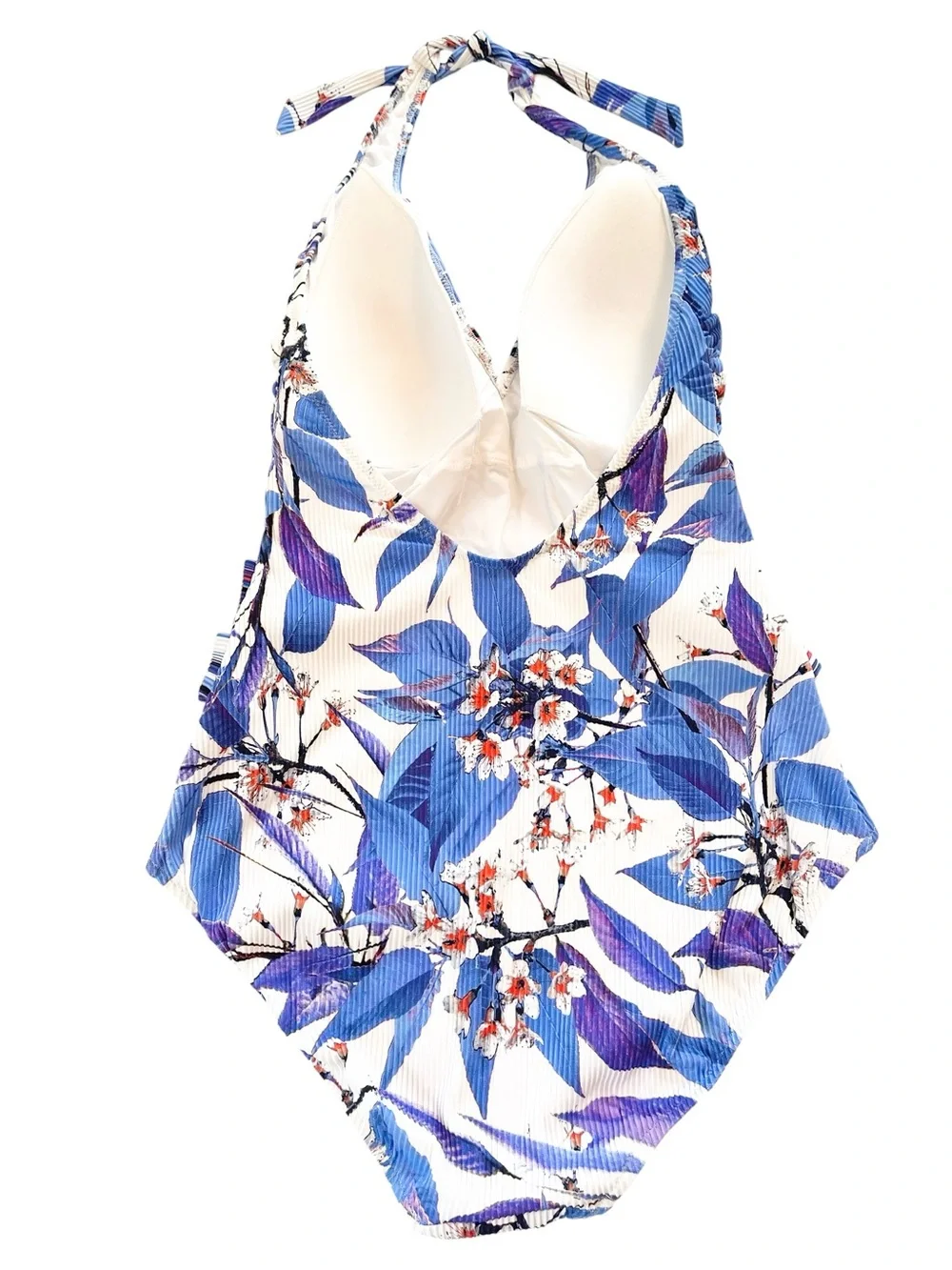 Gottex Sakura One-Piece Halter Neck Swimsuit in Blue Multi Size 14